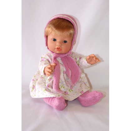 Кукла Кока в цветочном платье с розовыми ползунками 34 см Carmen Gonzalez